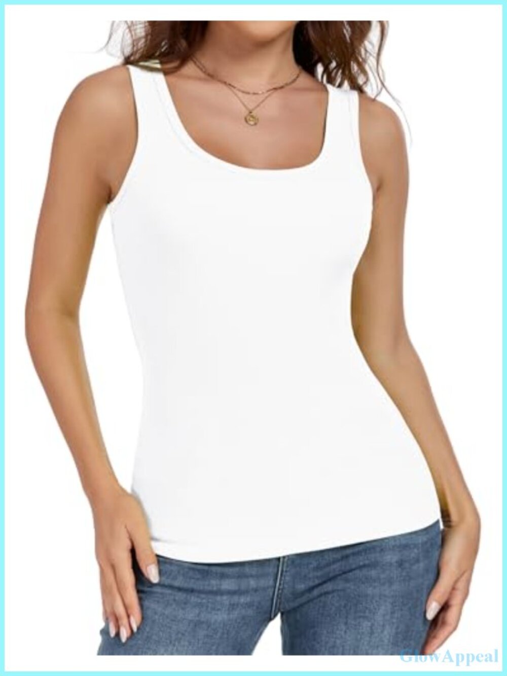 Ribbed Scoop Neck Sleeveless Fitted Tank Top for Workout & Casual Wear